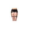 Porte jarretelles dentelle noire avec noeuds satinés 